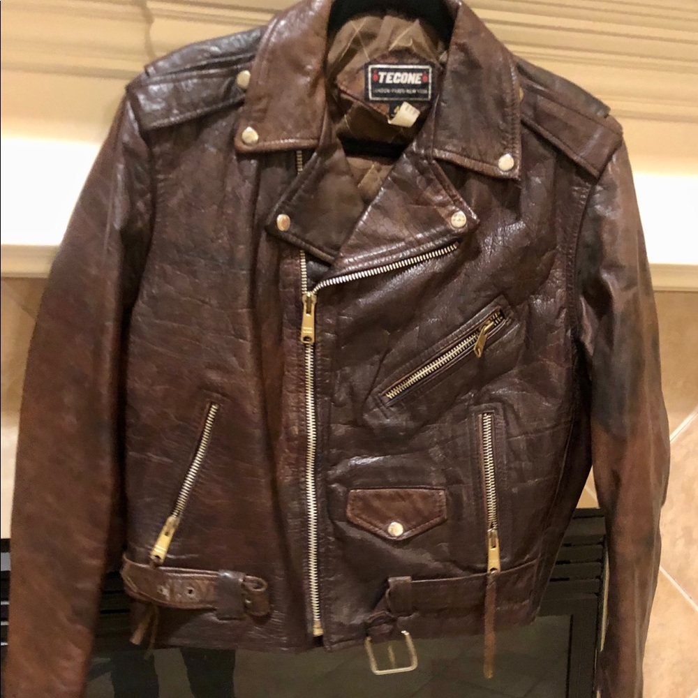 Like New Vintage Real Leather Motorcycle Jacket